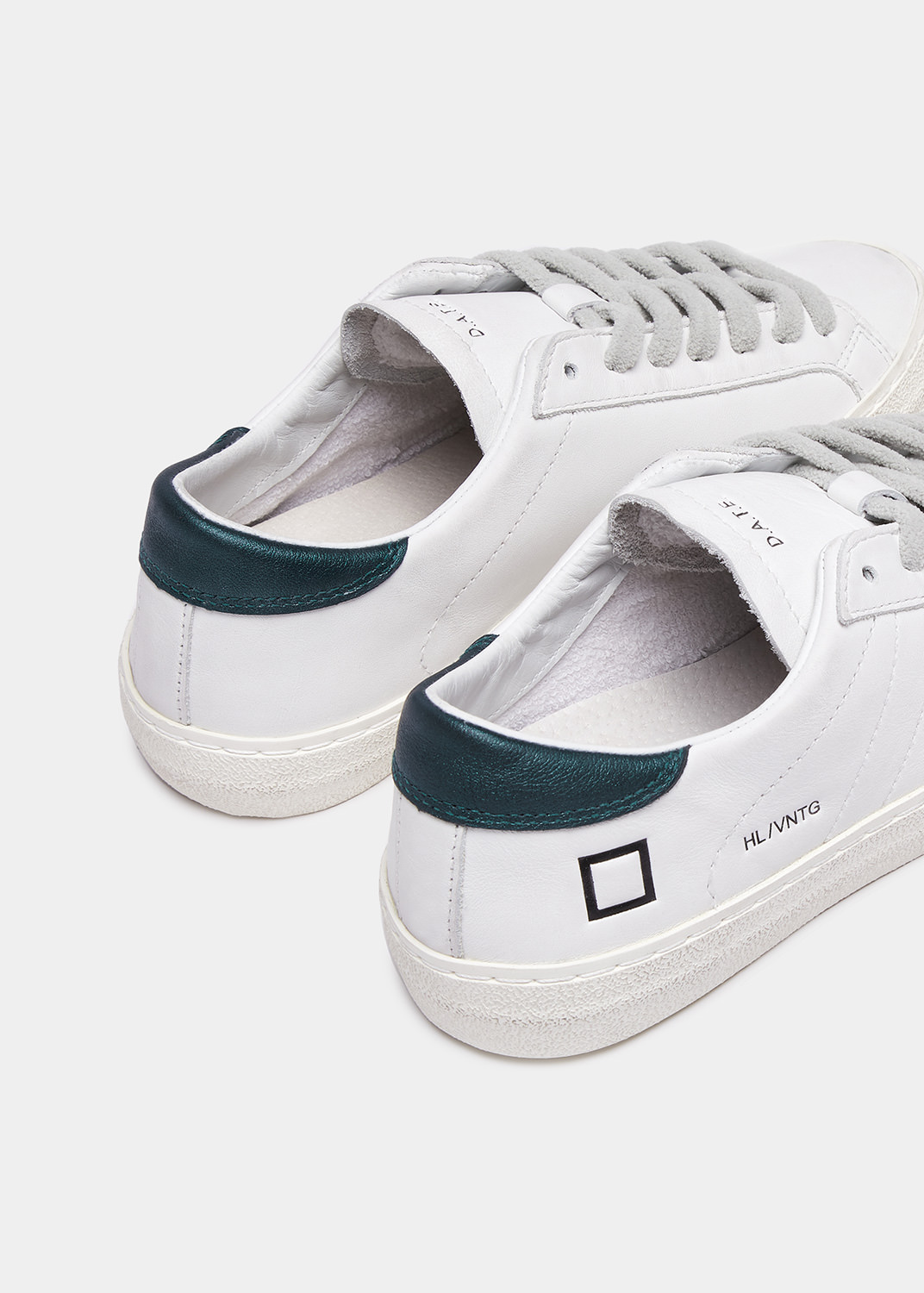 D.A.T.E.: HILL LOW VINTAGE CALF WHITE-PETROL