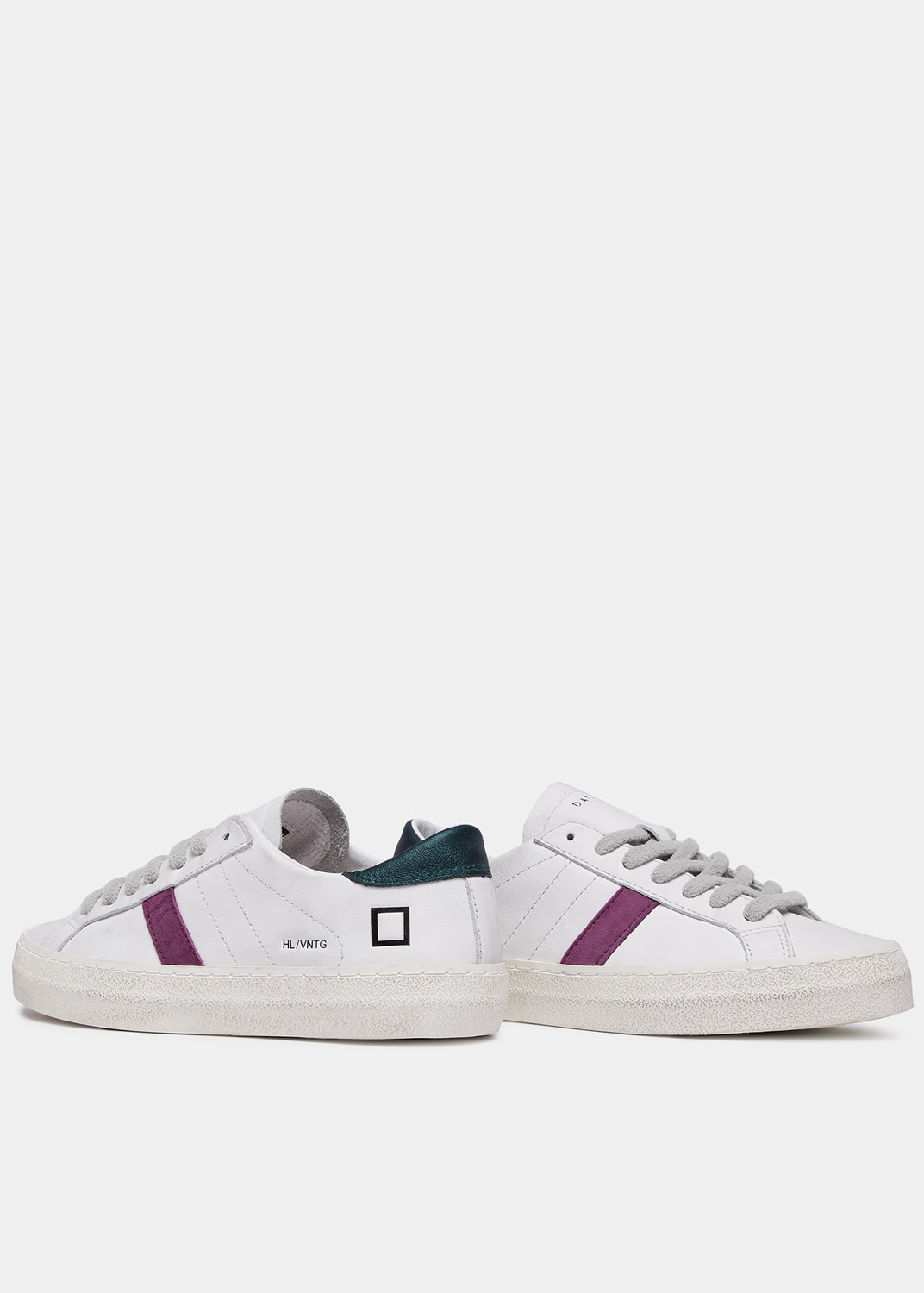 D.A.T.E.: HILL LOW VINTAGE CALF WHITE-PETROL