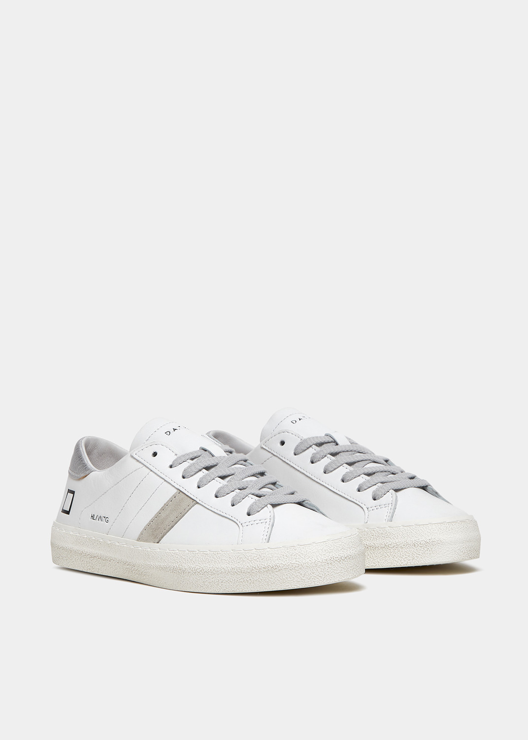 D.A.T.E.: HILL LOW VINTAGE CALF WHITE-SILVER