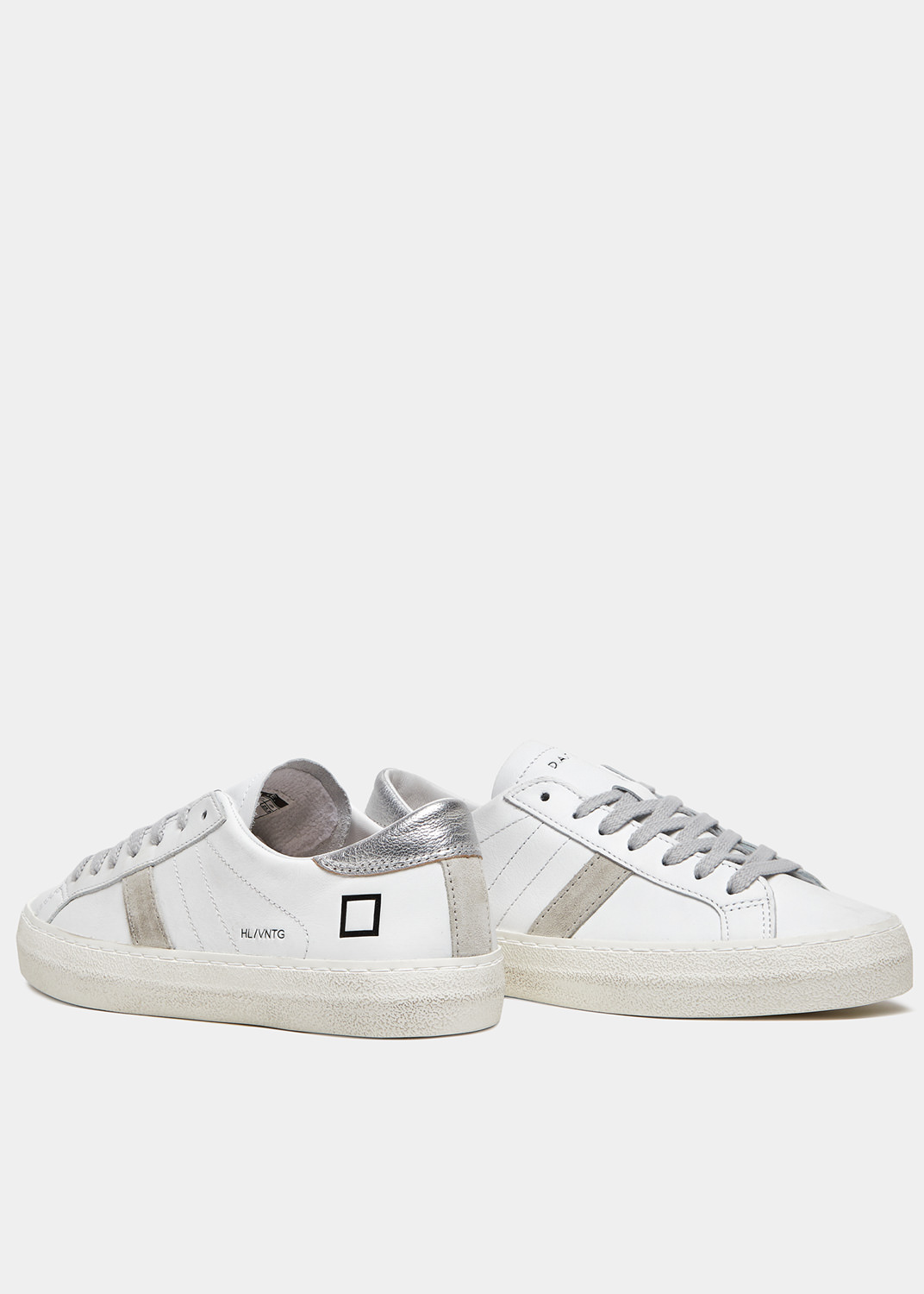 D.A.T.E.: HILL LOW VINTAGE CALF WHITE-SILVER