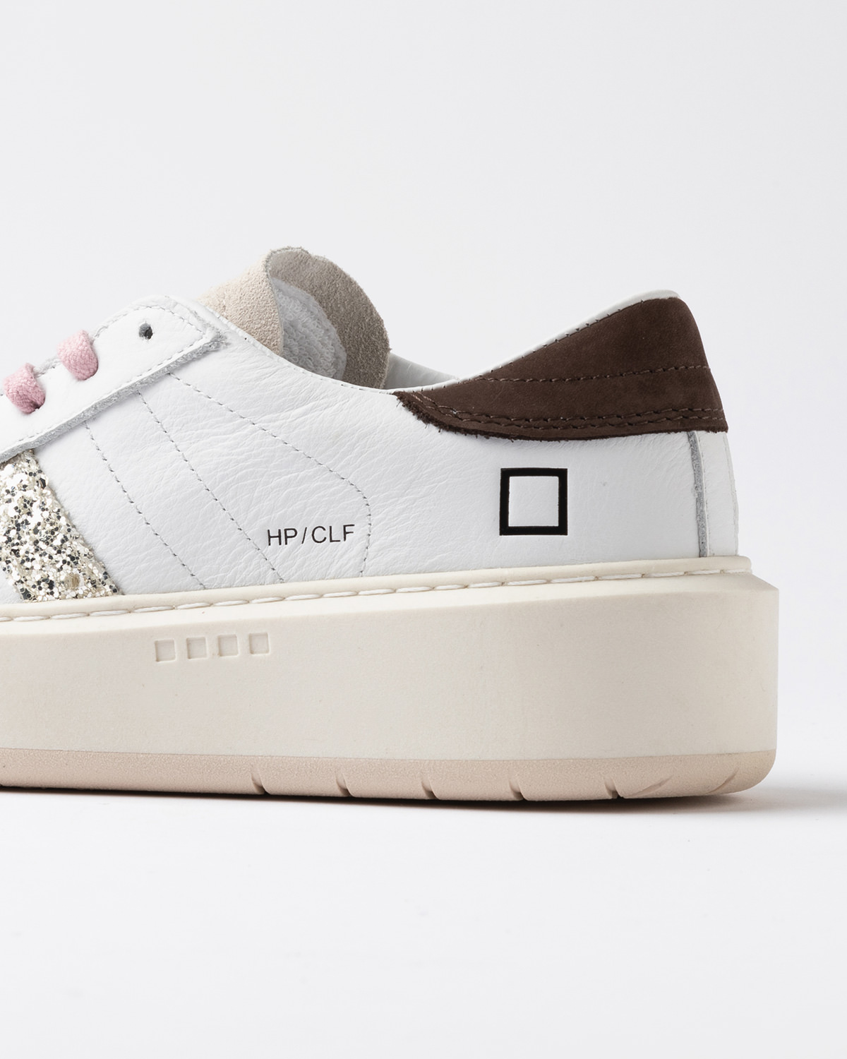 D.A.T.E.: HILL PLATFORM CALF WHITE-PLATINUM