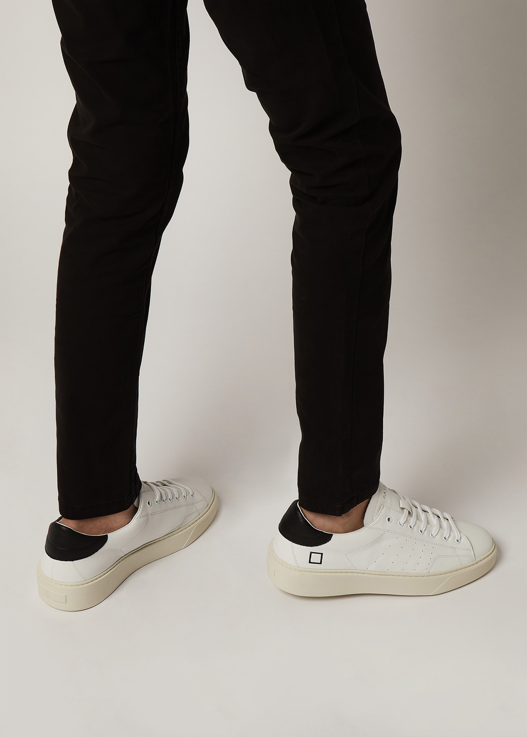 D.A.T.E.: LEVANTE CALF WHITE-BLACK