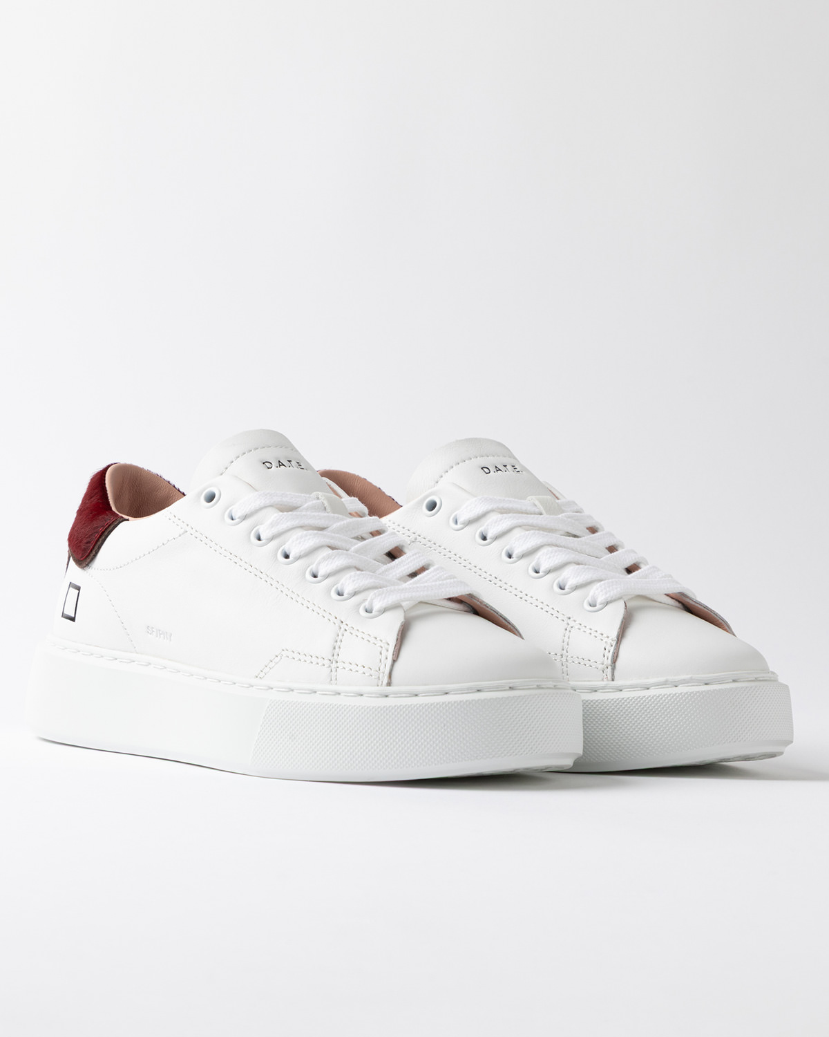 D.A.T.E.: SFERA PONY WHITE-BORDEAUX