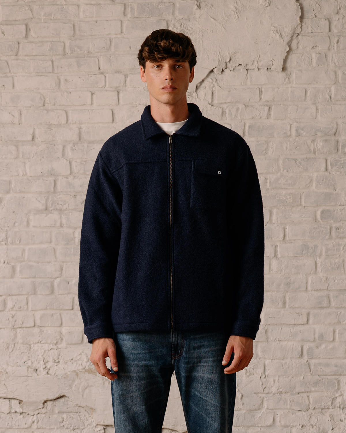 D.A.T.E.: SHIRT JACKET BASIC BLUE