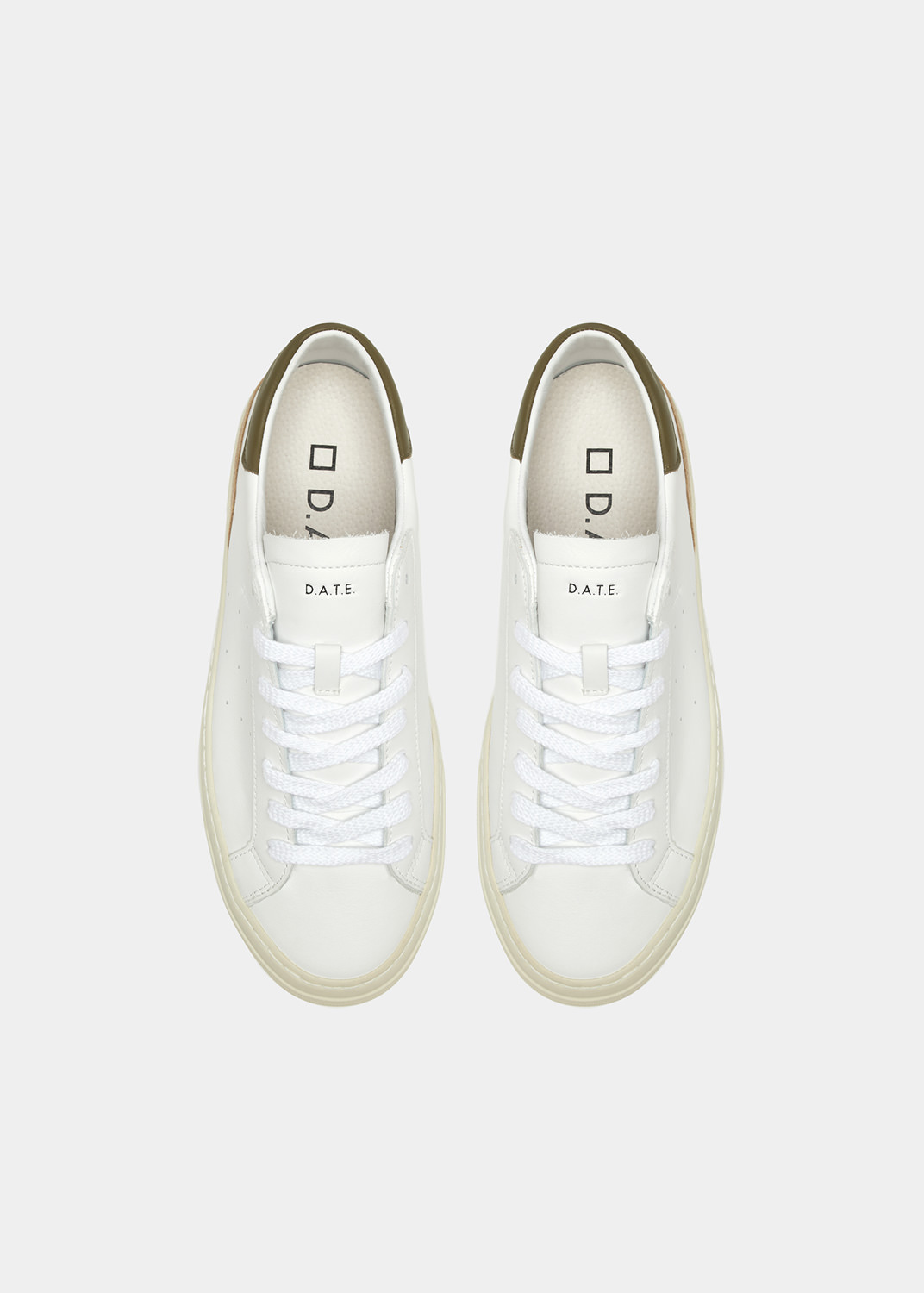 D.A.T.E.: SONICA CALF WHITE-ARMY