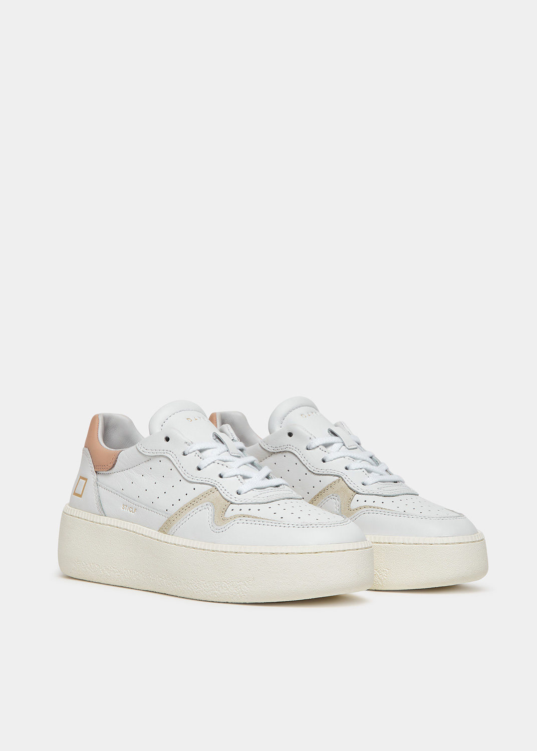 D.A.T.E.: STEP CALF WHITE-PINK