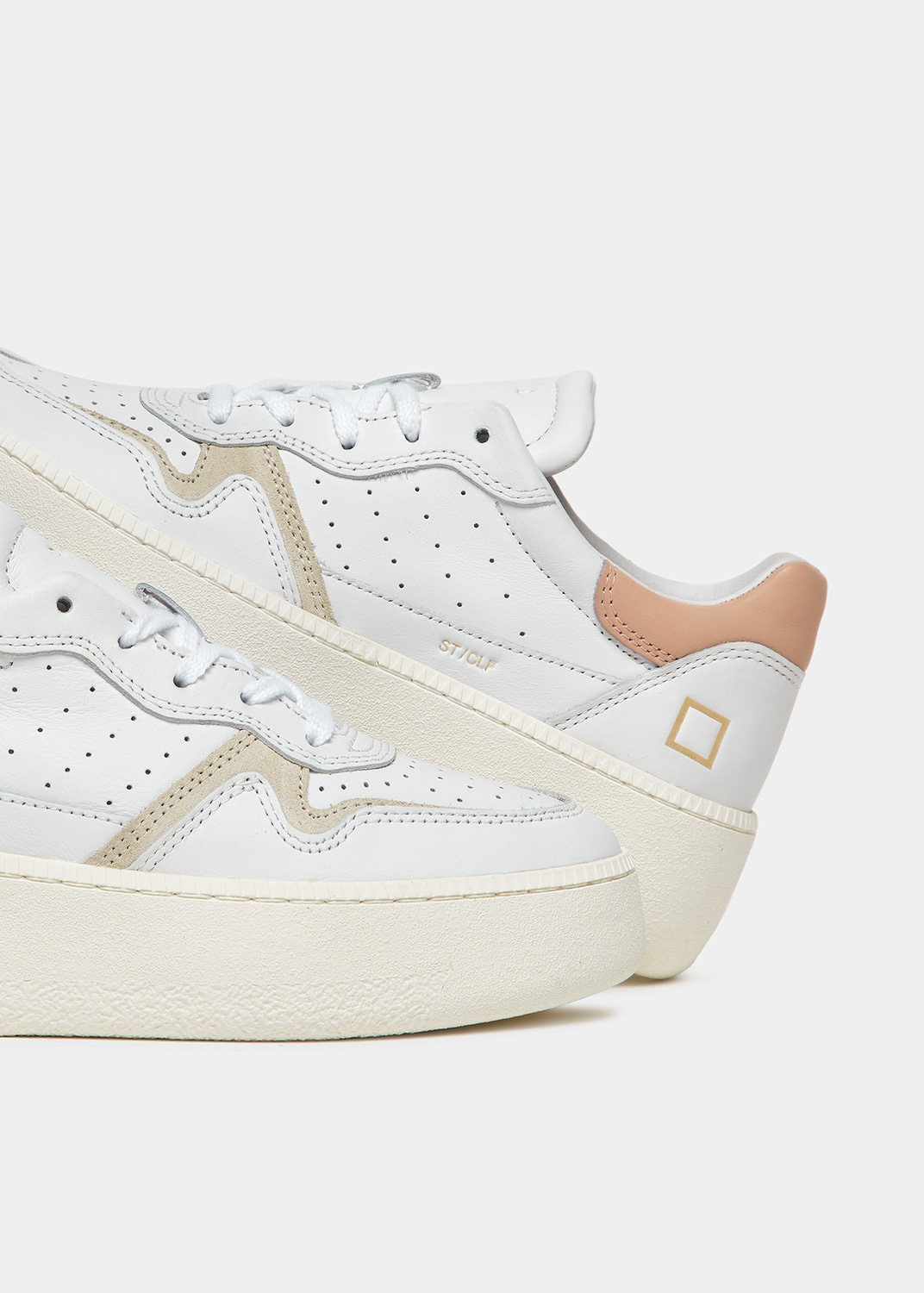 D.A.T.E.: STEP CALF WHITE-PINK