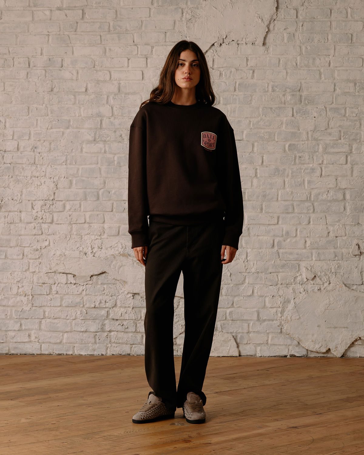 D.A.T.E.: SWEATSHIRT DATE SPORT BROWN