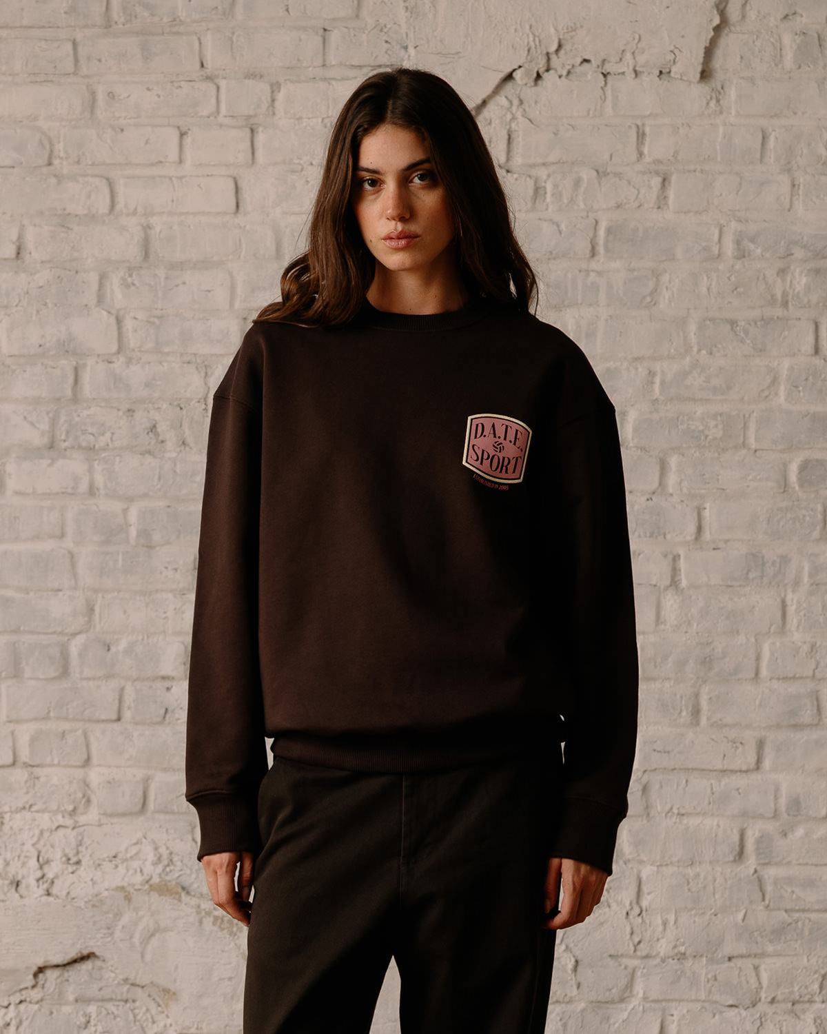 D.A.T.E.: SWEATSHIRT DATE SPORT BROWN